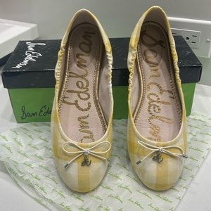 Sam Edelman Felicia, Yellow Gingham Summer Flats